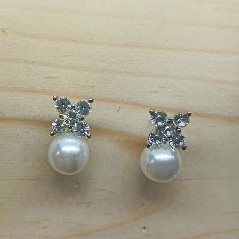 pearl stud earrings for women-Savvy Jewellery Silver Plated Stud Earrings