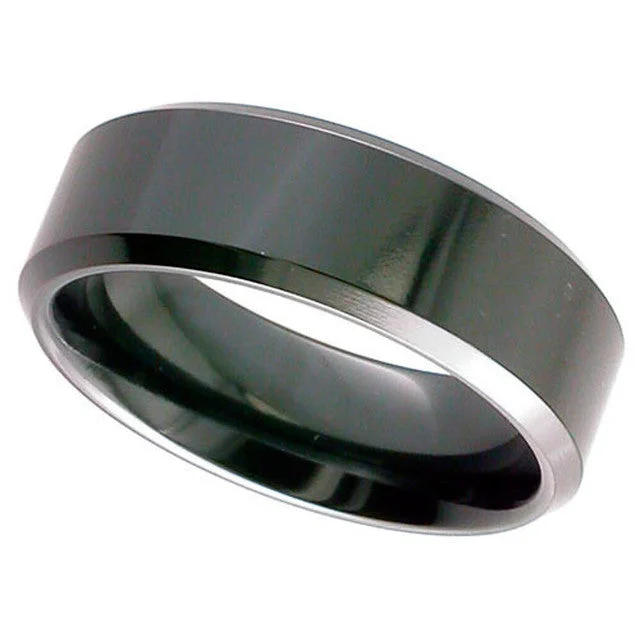 bridal engagement rings for women-Chamfered Edge Zirconium Band - 4026CHB