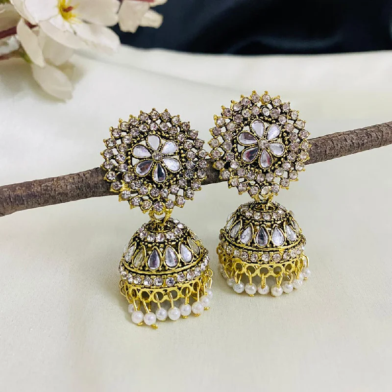 unique hoop earrings for women-Subhag Alankar White Attractive Kundan earrings For Girls and Women