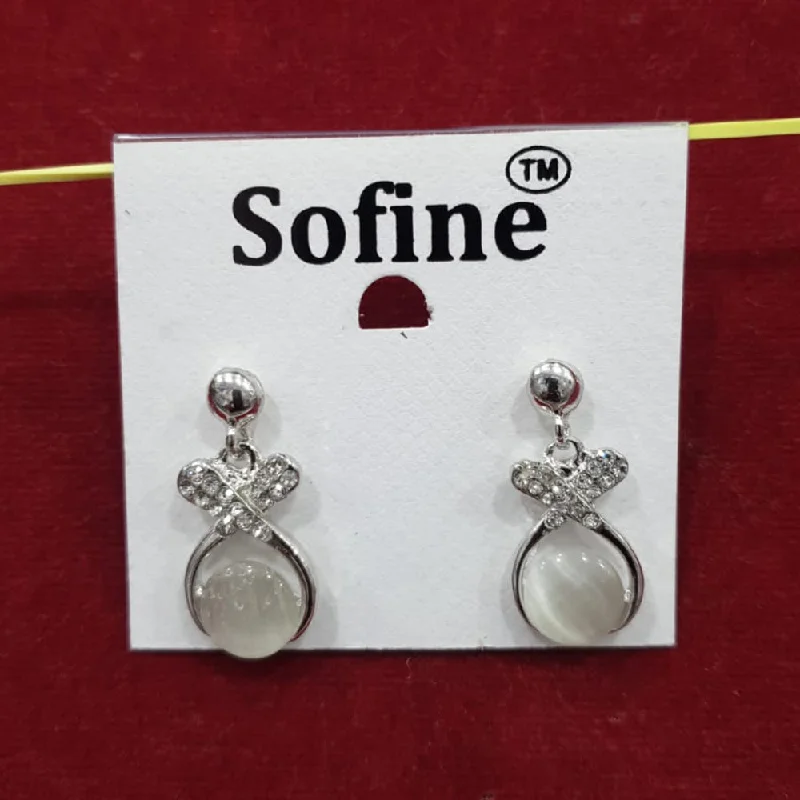 heart-shaped earrings for women-Sofine Silver Plated Stud Earrings