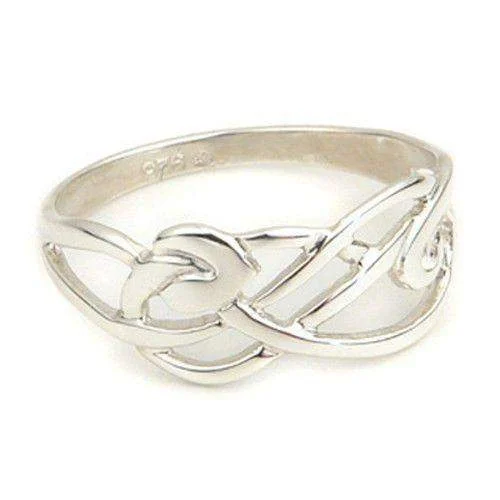 vintage-inspired engagement rings for women-Silver or Gold Celtic Knot Ring - R100