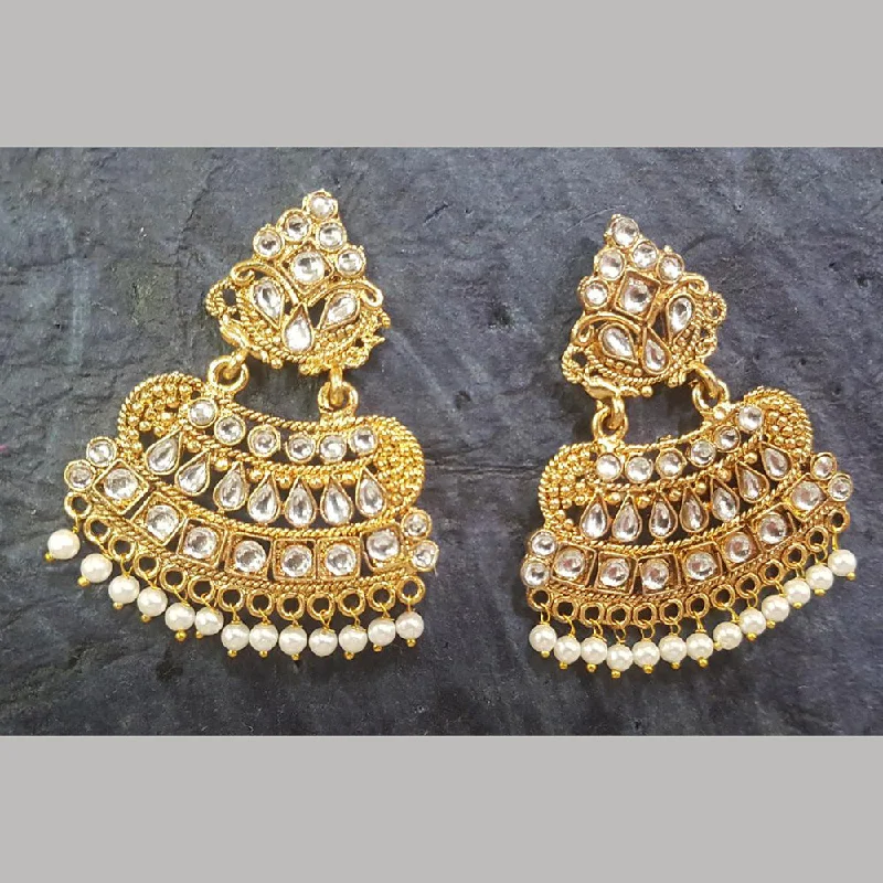 custom earrings for women-Shreeji Gold Plated Dangler Earrings