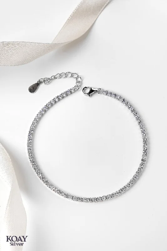 stackable bracelets for women-Silver Tennis Bracelet (s)