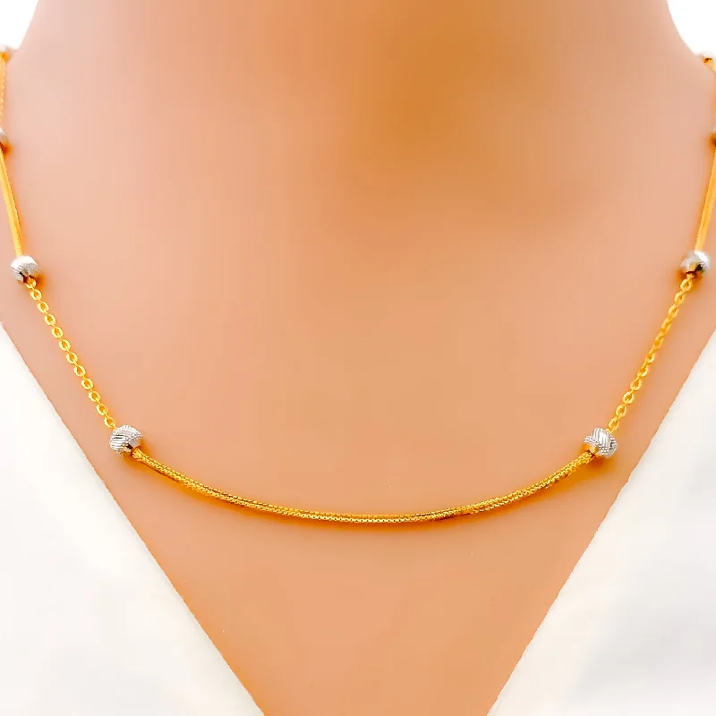 cute necklaces for women-Elegant White Gold Accented 22k Gold Necklace