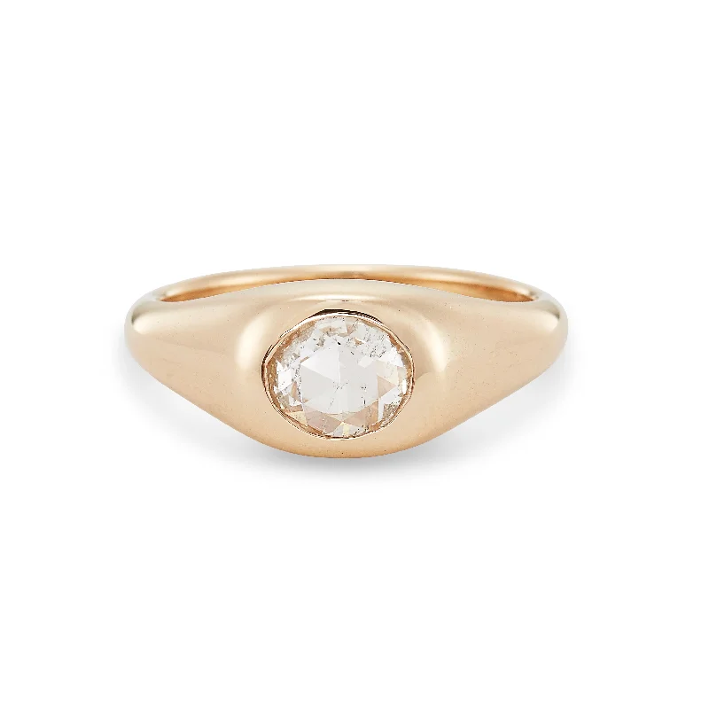 The Rosie, Rosecut Diamond Stirrup Ring, 0.55 Carats