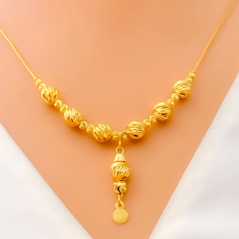 pendant necklaces for women-Lovely Ethereal 21k Gold Necklace