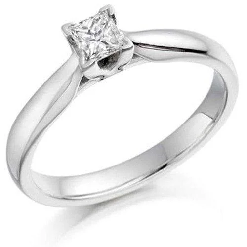 elegant engagement rings with diamonds for women-0.25ct Princess Cut Diamond Engagement Ring - Various Metals Available - EN65P25