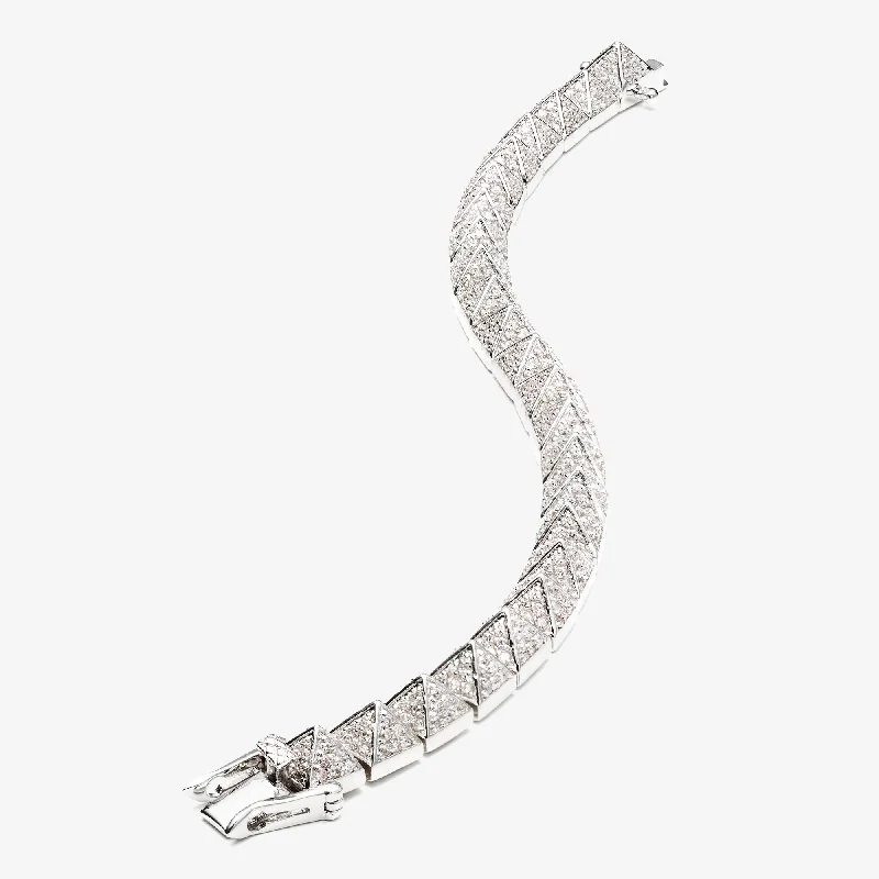 diamond bracelets for women-PAVÉ PYRAMID BRACELET