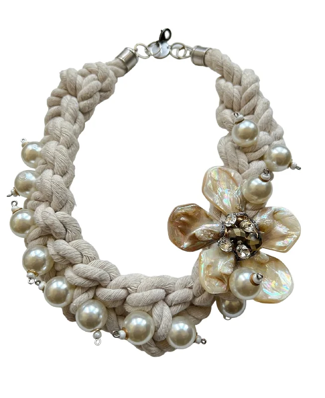 fashion necklaces for women-Flora mother of pearl