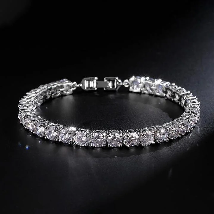 cuff bracelets for women-1 pcs Classic Foldover Clasp Tennis Bracelet