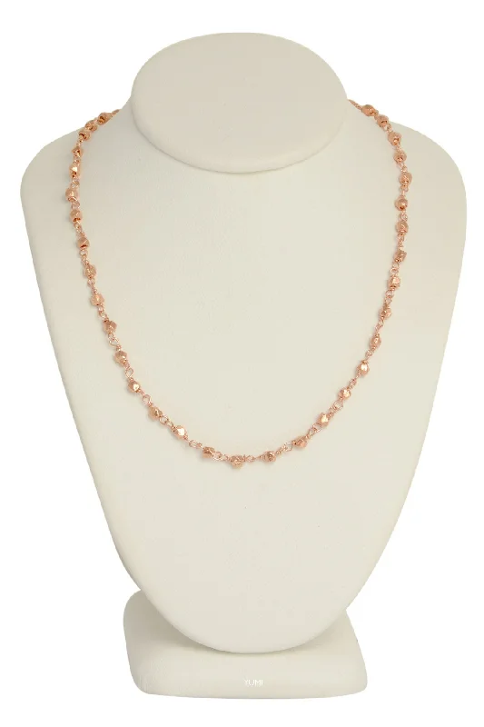 wedding jewelry necklaces for women-Rose Gold Nugget Necklace