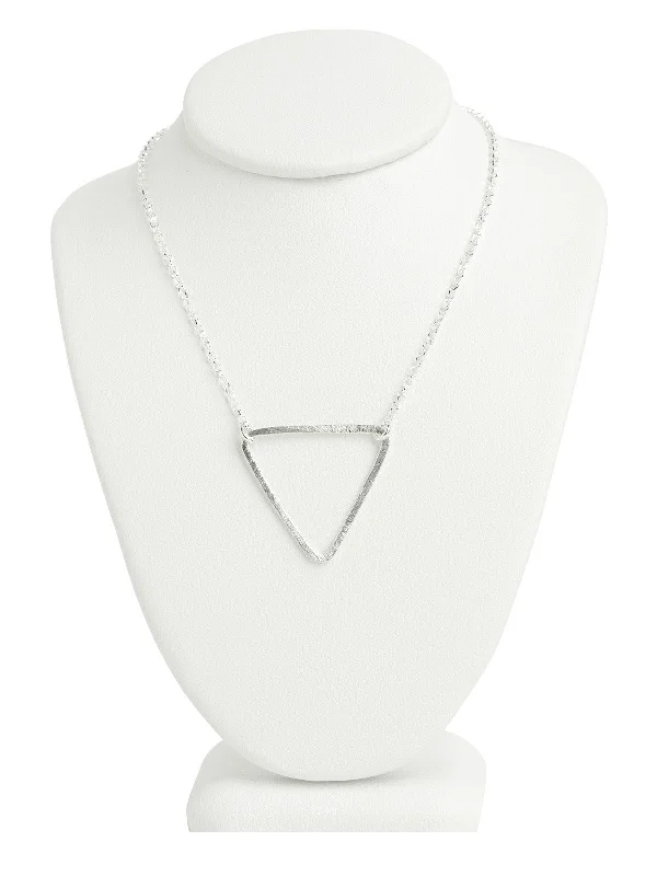 vintage-inspired necklaces for women-Silver Triangle Necklace