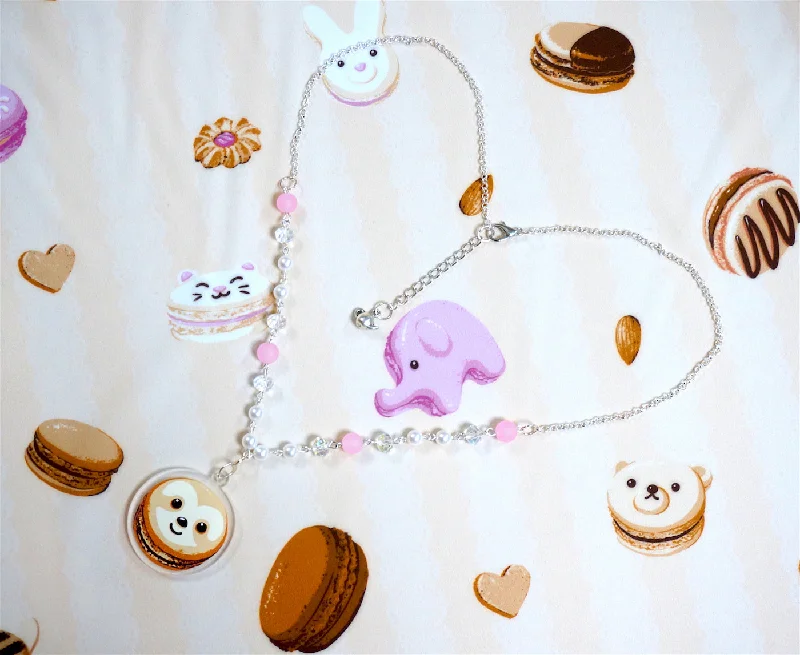 star necklaces for women-Instant Shipping! Sloth or Cat Lovely Macaron Necklace (2 Colors)