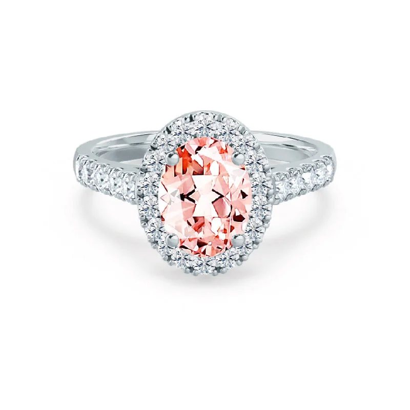 ROSA - Chatham® Champagne Sapphire True & Diamond 950 Platinum Halo