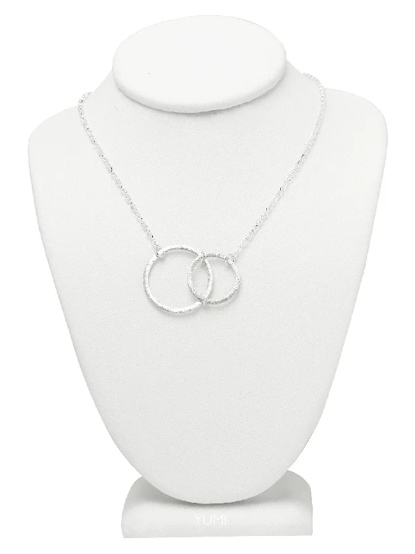 birthstone necklaces for women-Silver Abstract Circle Necklace