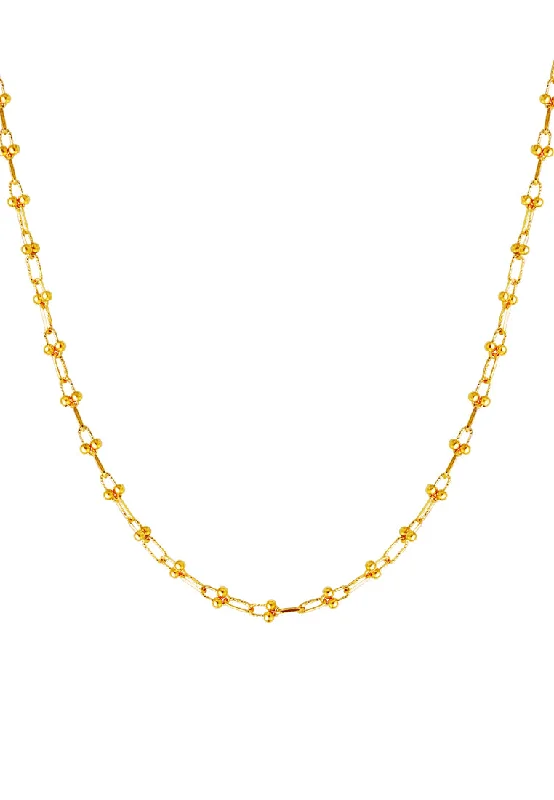 bold statement necklaces for women-TOMEI Lusso Italia Beads Necklace, Yellow Gold 916