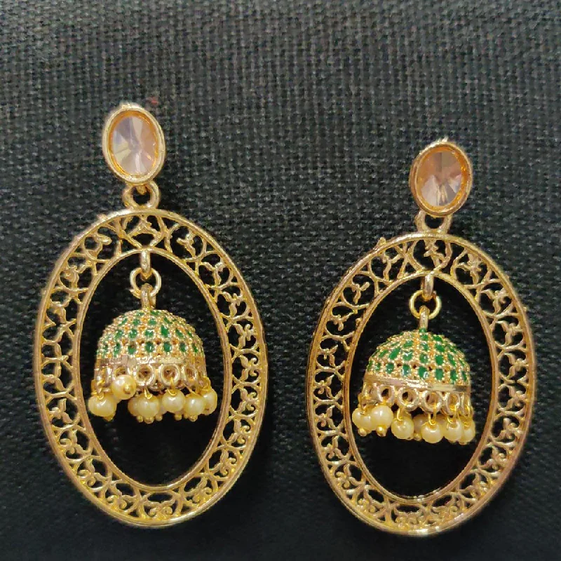 adjustable earrings for women-Shreeji Gold Plated Crystal Stone Dangler Earrings