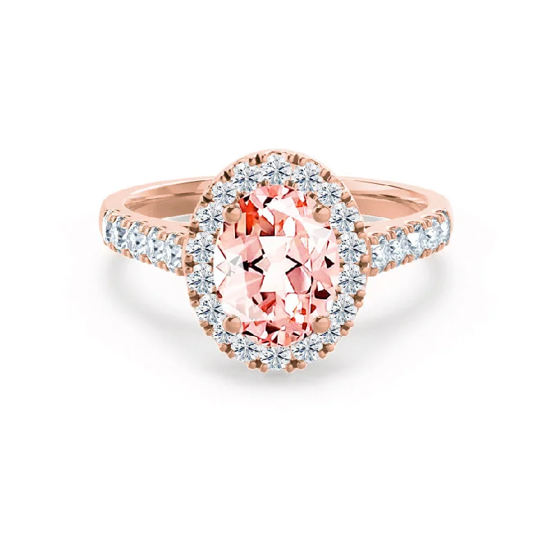 ROSA - Chatham® Champagne Sapphire True & Diamond 18K Rose Gold Halo