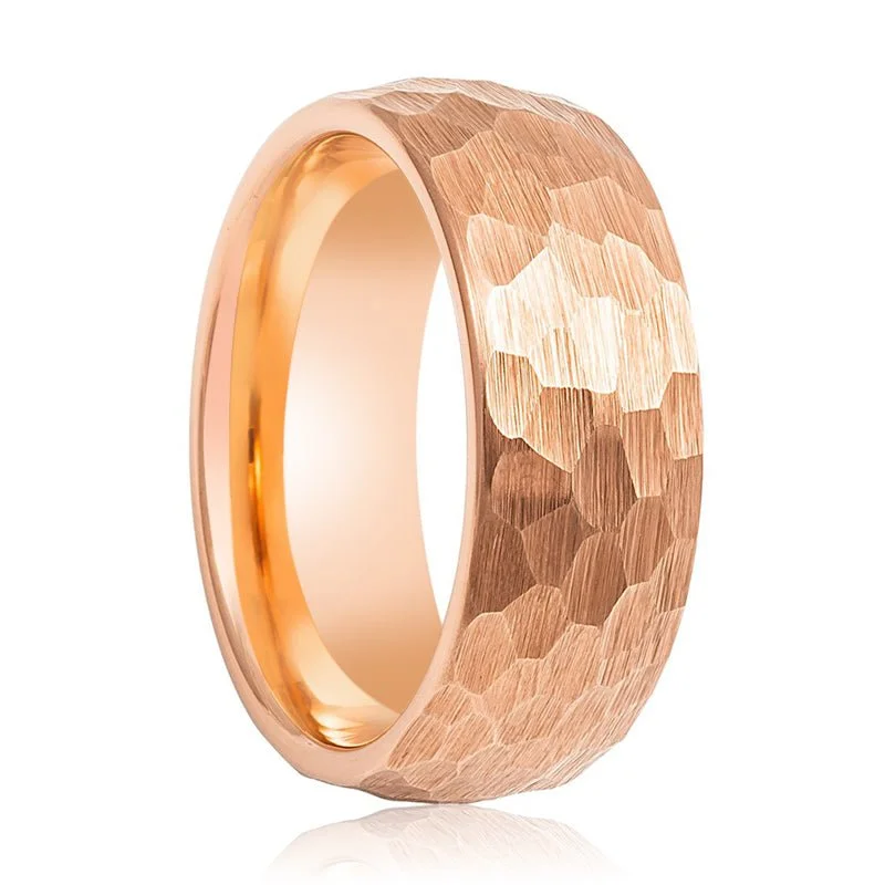 elegant solitaire engagement rings for women-STRIKE | Tungsten Ring Rose Gold