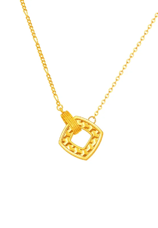 infinity pendant necklaces for women-TOMEI Chasing Light Necklace, Yellow Gold 999 (5G)