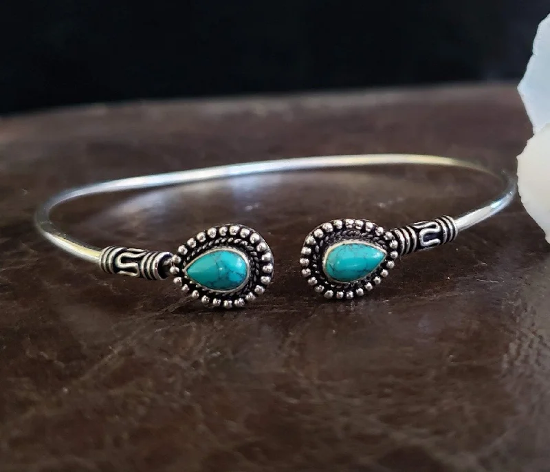 diamond bracelets for women-Simple Turquoise Arm Cuff