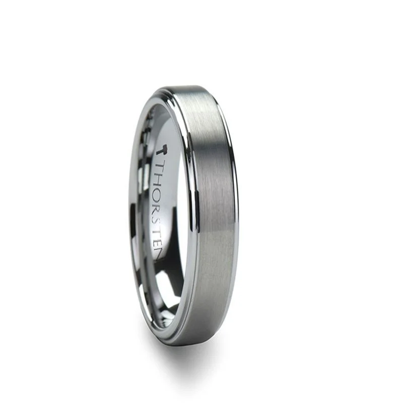 stunning engagement rings for women-OPTIMUS | Tungsten Ring Brush Center