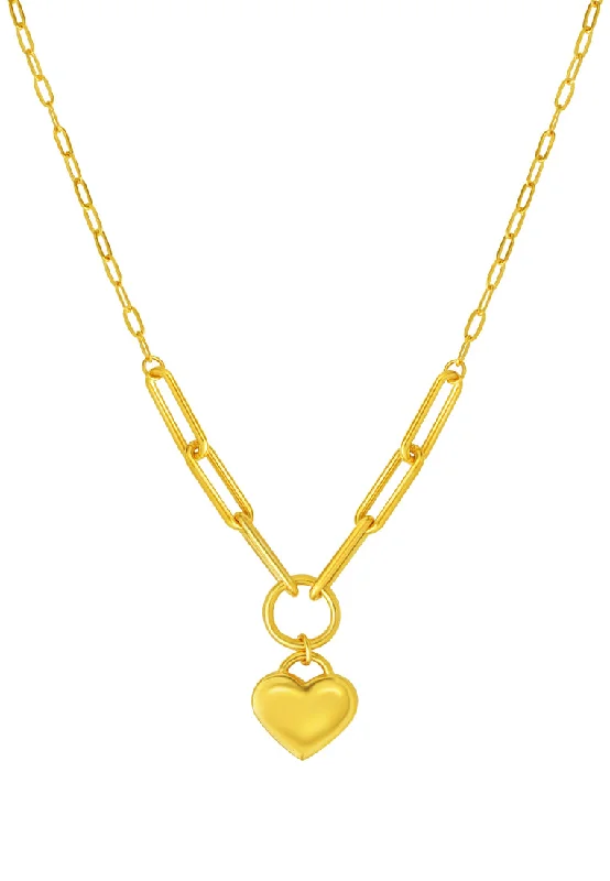 matching set necklaces for women-TOMEI Lusso Italia Heart Necklace, Yellow Gold 916