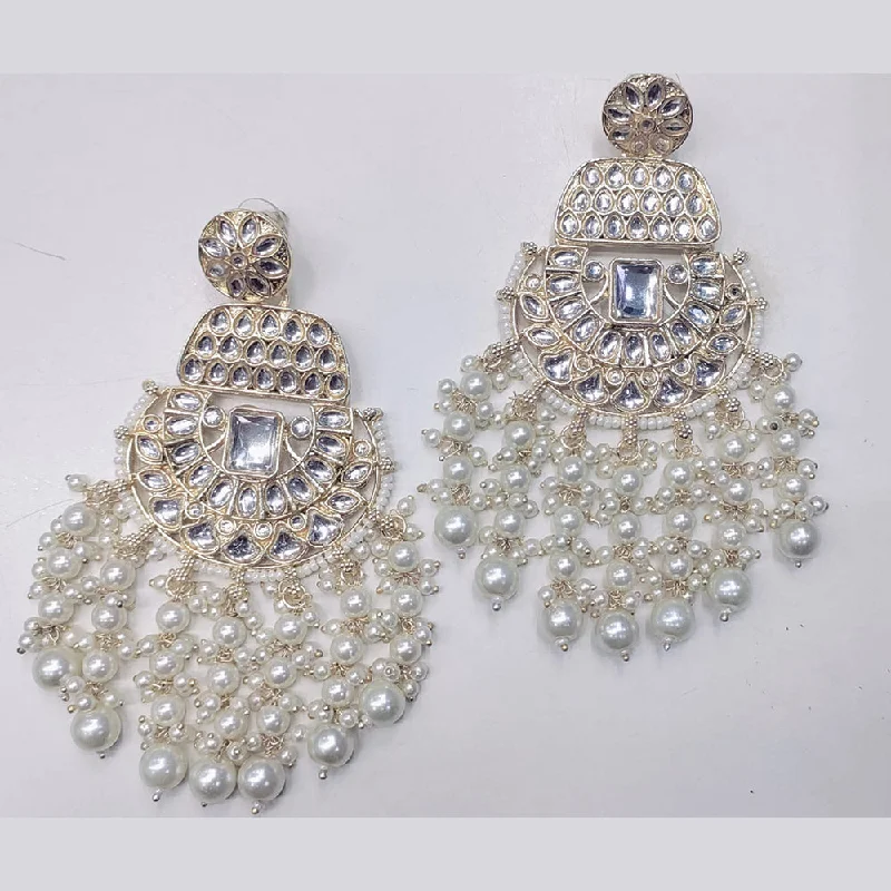 diamond drop earrings for women-Manisha Jewellery Gold Plated Kundan Stone Dangler Earrings