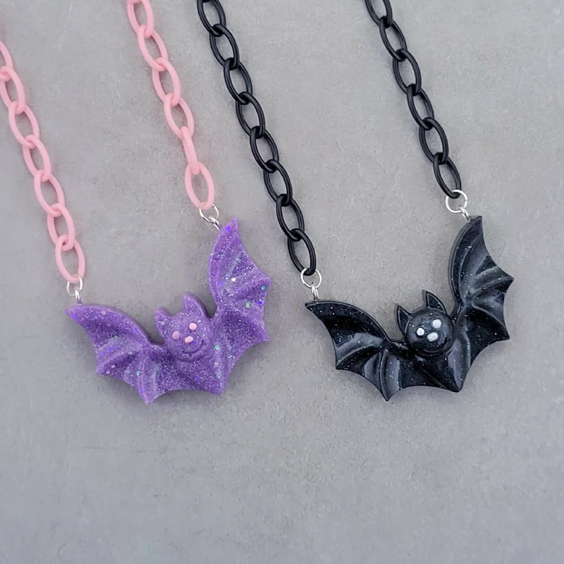 classic pearl necklaces for women-Happy Bat Necklace