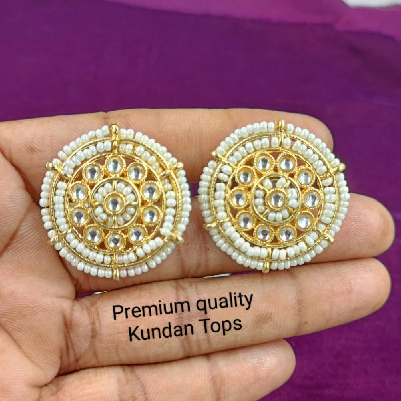 silver dangle earrings for women-Manisha Jewellery Gold Plated Kundan Stone Stud Earrings