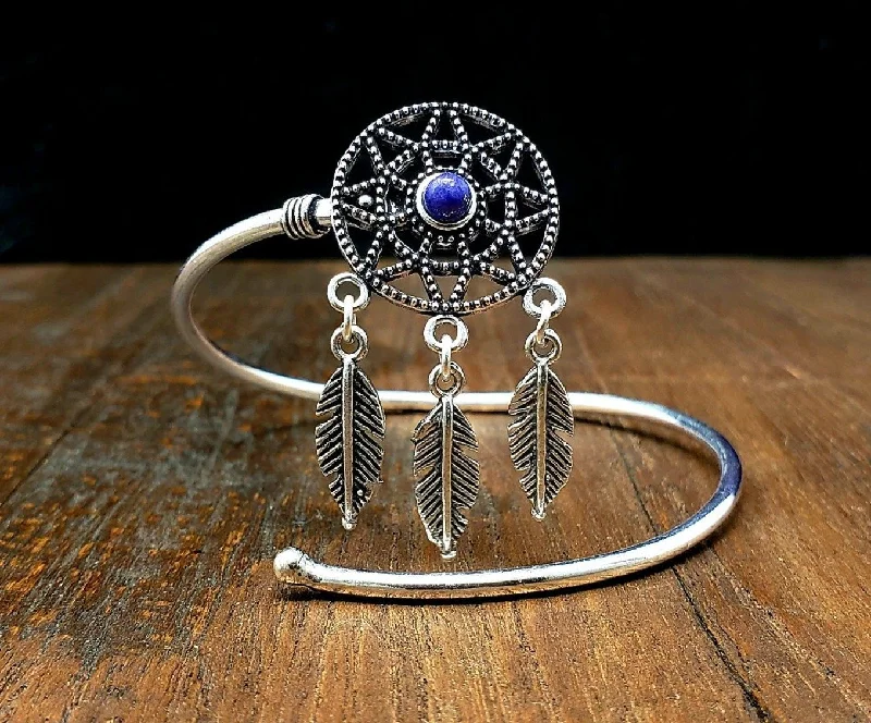 gemstone bangles with diamonds for women-Lapis Dream Catcher Bracelet