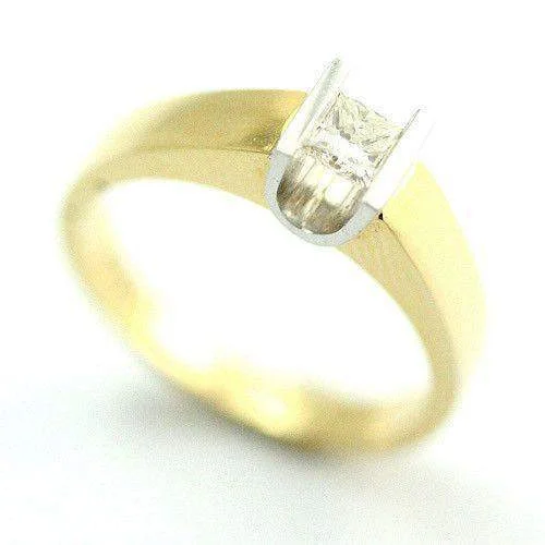 vintage engagement rings for women-18ct Gold Quarter Carat Princess Cut Diamond Engagement Ring-2809PC