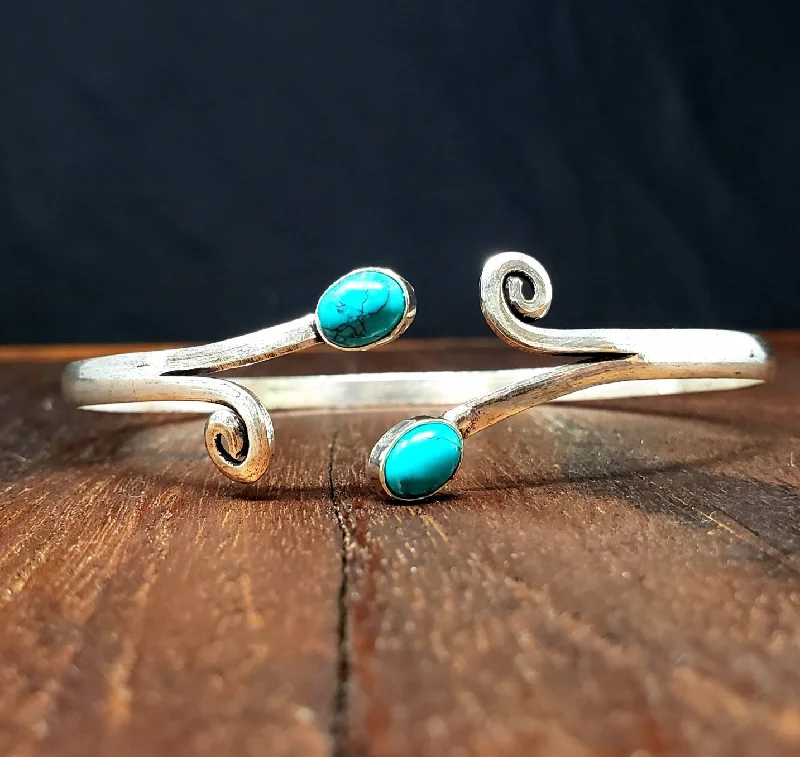 exclusive bangles for women-Winds of Turquoise Arm Cuff