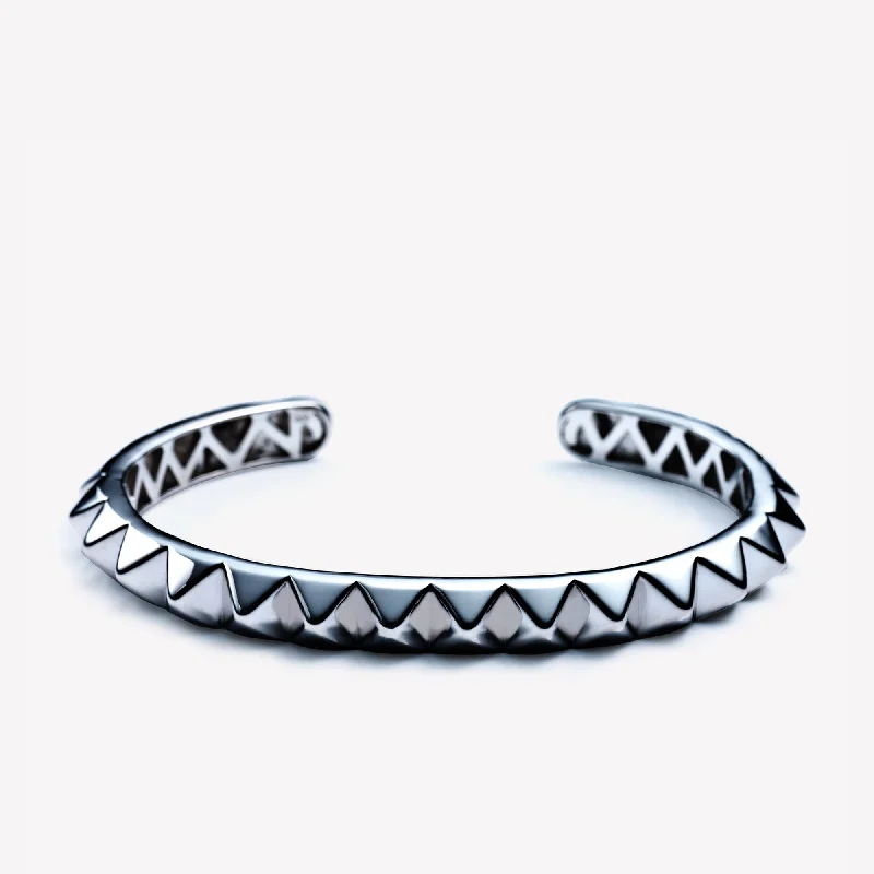 exclusive bangles for women-MENS PYRAMID CUFF