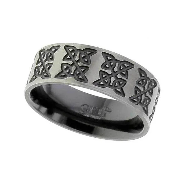 designer engagement rings for women-Zirconium Celtic Ring - Z154RB