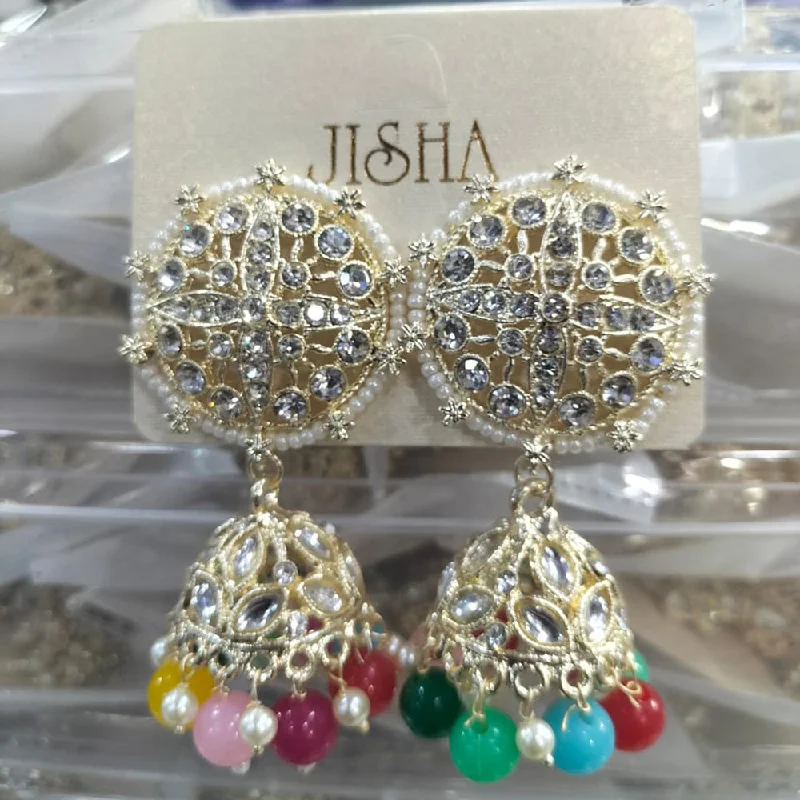 minimalist hoop earrings for women-Manisha Jewellery Gold Plated Austrain Stone  Jhumki Earrings