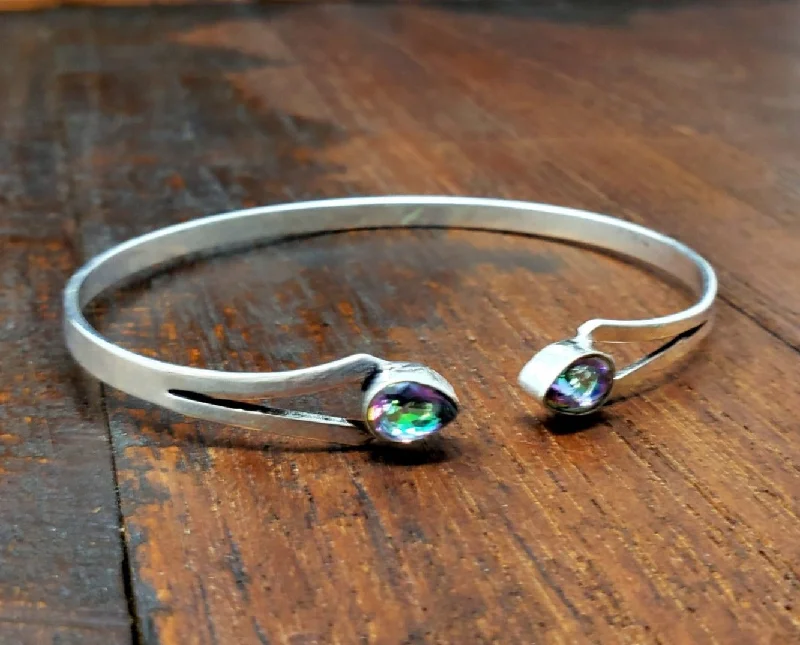 silver bangles with pearls for women-Mystic Topaz Dagger Bracelet