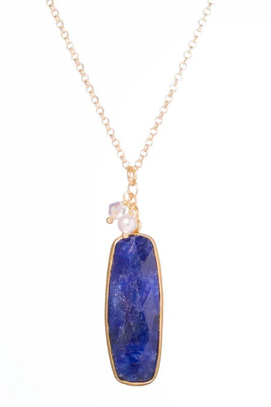 fashion necklaces for women-Blue Lapis Pendant Necklace