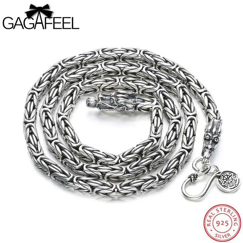 gift necklaces for women-GAGAFEEL Classic Necklace Genuine 925 Sterling-Silver-Jewelry Cool Punk Necklaces