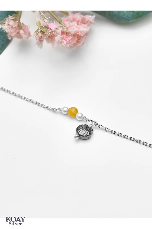 crystal bangles for women-Colored Italian Shell (Yellow) Bracelet