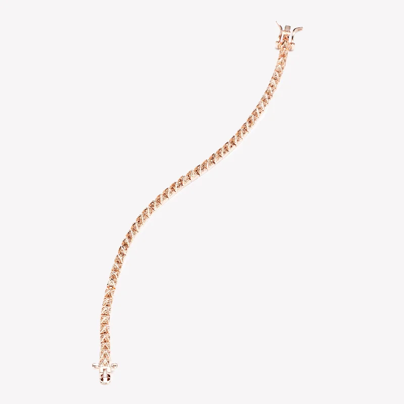 pearl bracelets for women-PAVÉ PYRAMID TENNIS BRACELET