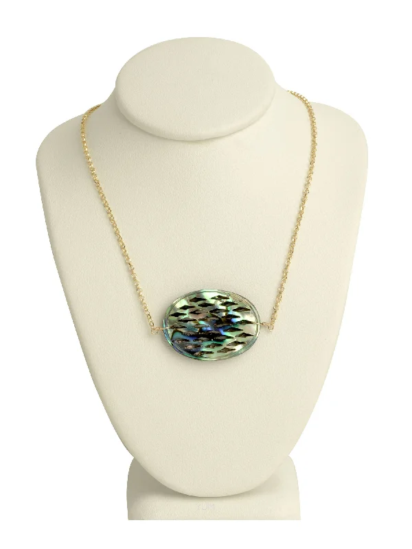 classic pearl necklaces for women-Abalone Filigree Pendant Necklace