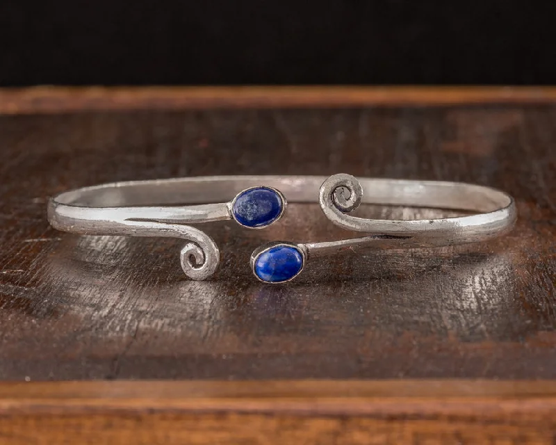 gold bracelets for women-Winds of Lapis Arm Cuff