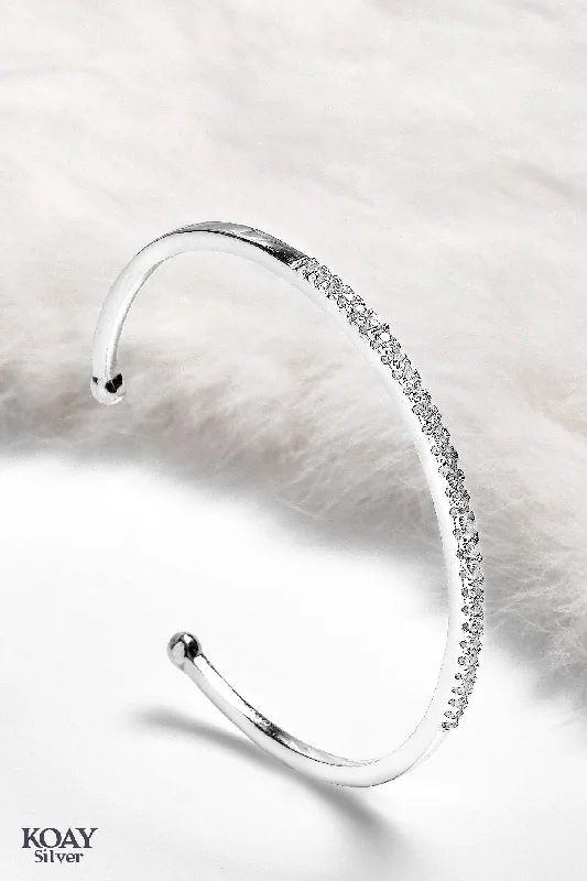 minimalist bangle bracelets for women-Zircon Bangle (03)