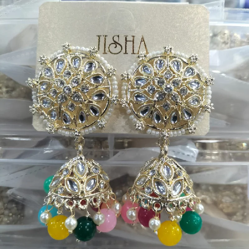 beautiful pearl earrings for women-Manisha Jewellery Gold Plated Austrain Stone  Jhumki Earrings