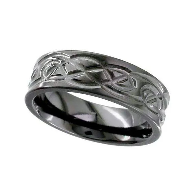 affordable diamond engagement rings for women-Zirconium Celtic Knot Ring - 4062B