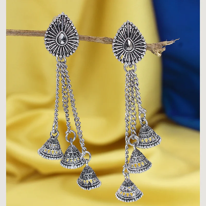 romantic earrings for women-Mahavir Oxidised Plated Dangler Earrings