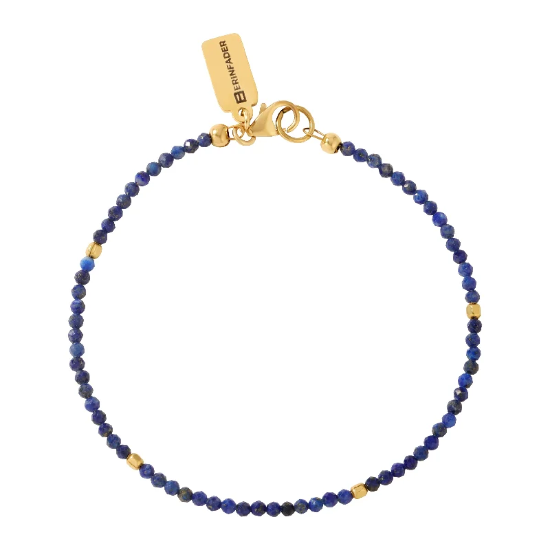 pearl bracelets for women-Lapis Gemstone Beaded Bracelet