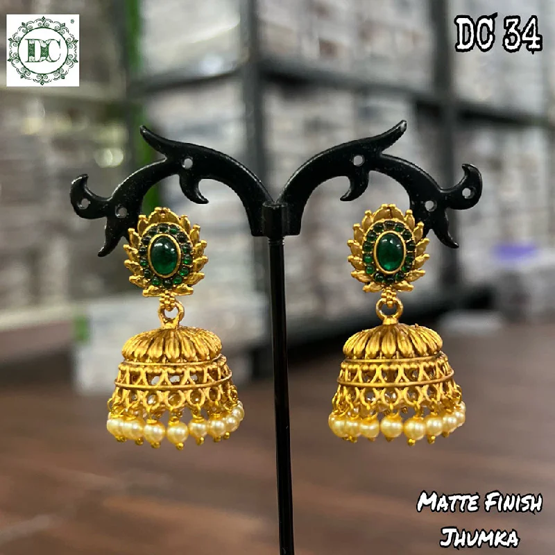 classic hoop earrings for women-Diksha Collection Gold Plated Jhumki Earrings