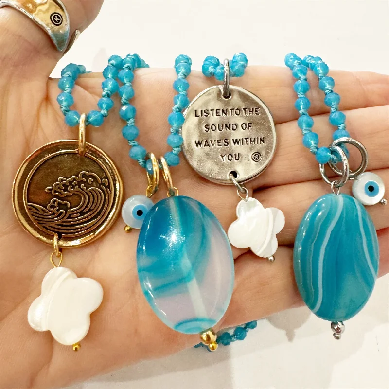 custom necklaces for women-LISTEN TO THE SOUND OF WAVES WITHIN YOU | WAVE | Original Necklace